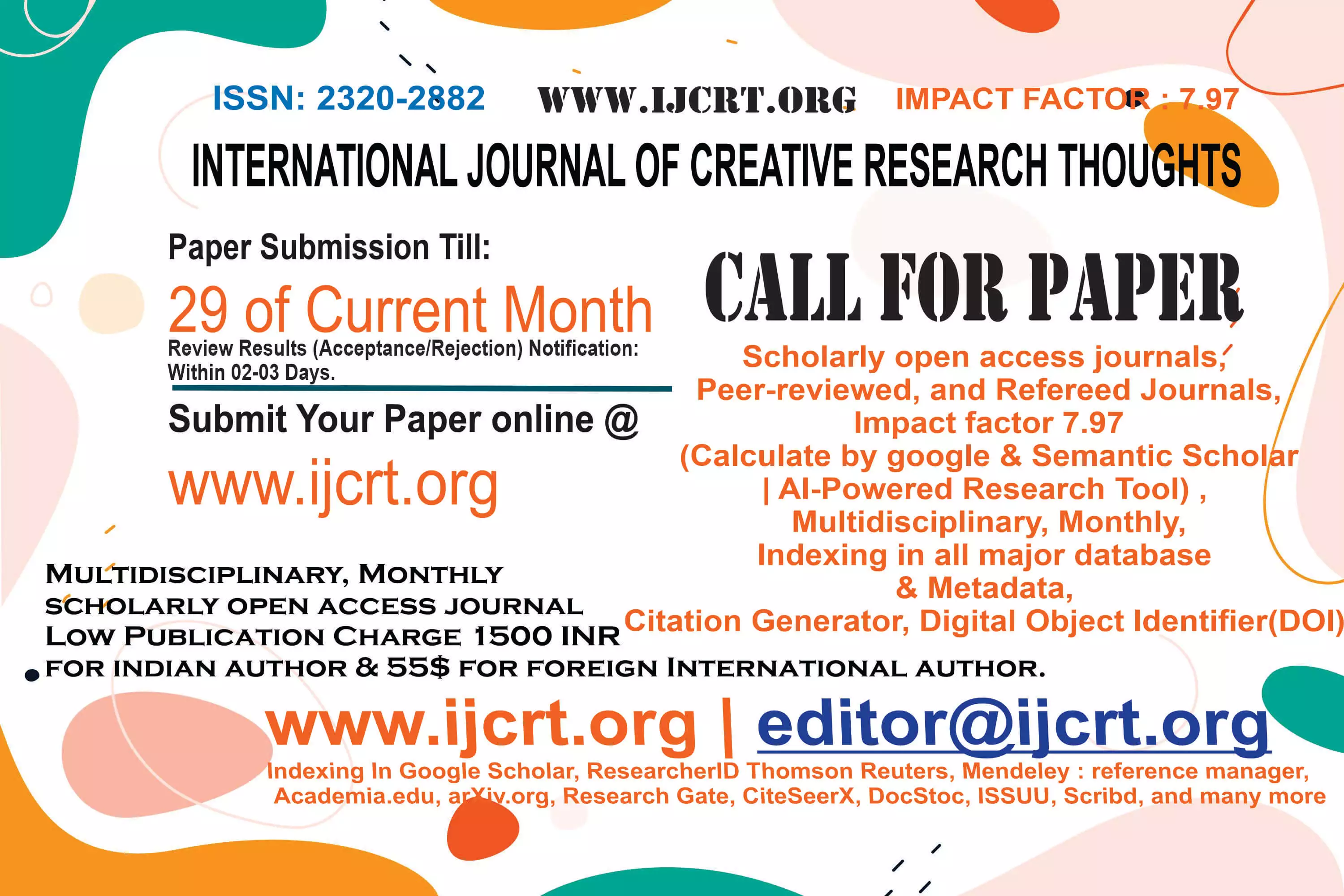 international peer reviewed research journal and book publication